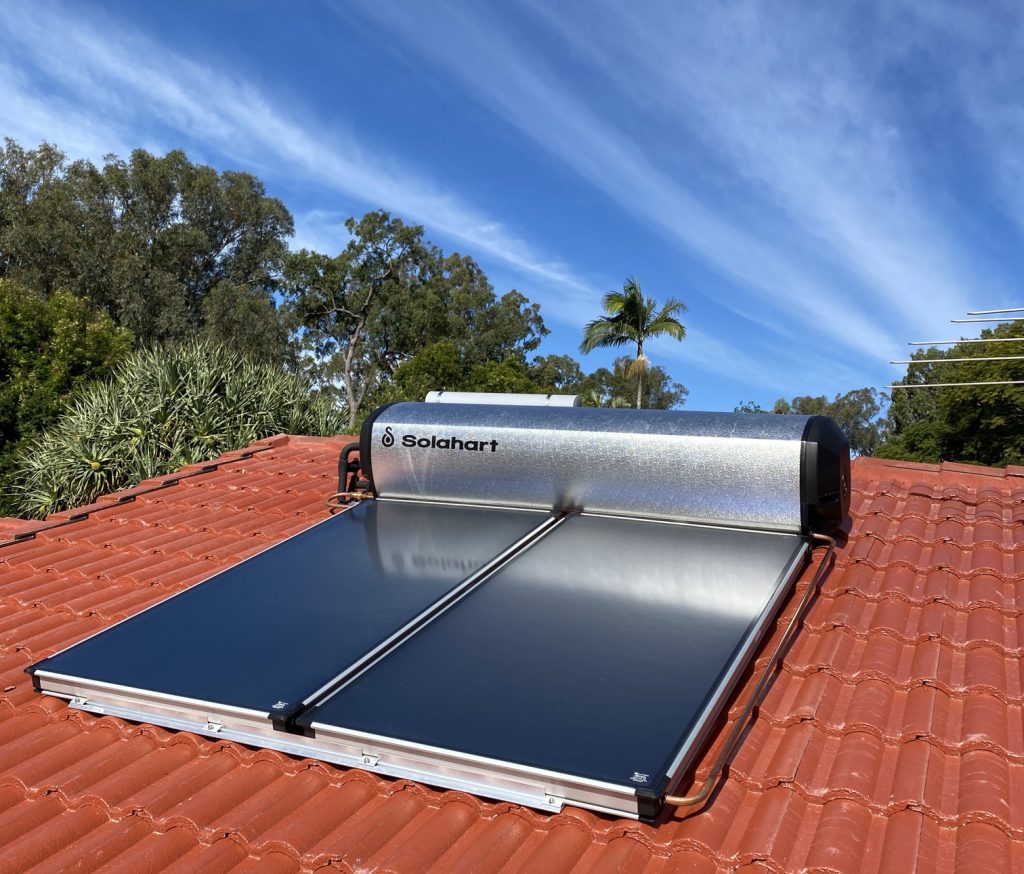 Solahart 302J Close Coupled Roof Mount System on tiled roof