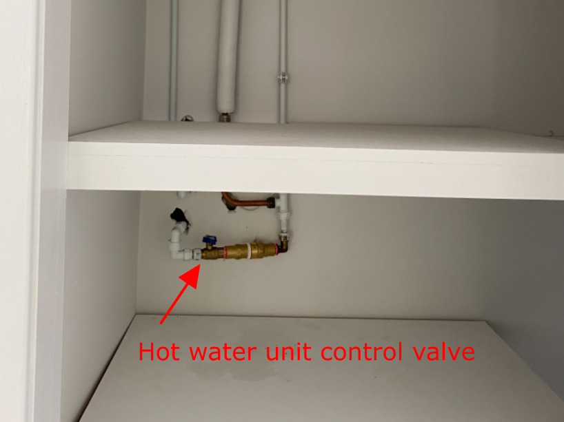 Hot water isolation valve